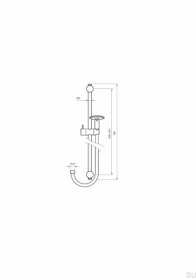 Jet-Duschstange mit verstellbarem Wandhalter ZSAL118 Messing verchromt