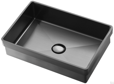 Einbauwaschbecken TA4328 Stahl Schwarz Chrom PVD