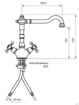 FBLV180 Küchenarmatur, verchromtes Messing