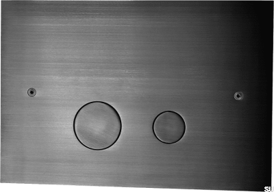 Spülknopf DUO112, Messing schwarz gebürstet verchromt