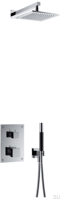 Duschset mit thermostatischem Druckhahn BOX8268 SQUARE ED2 Messing Chrom