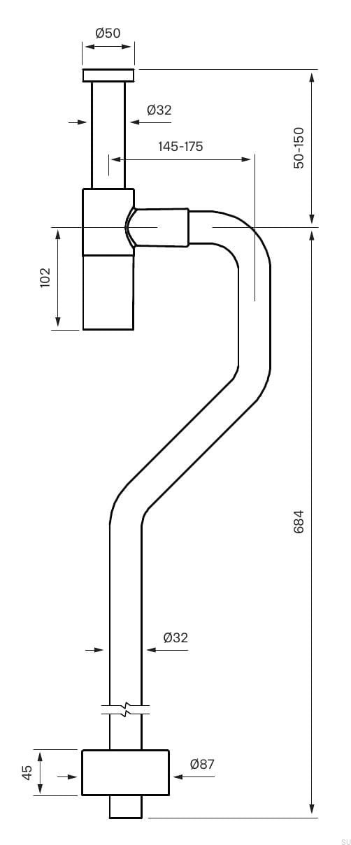 9422753--Syfon umywalkowy z rurą typu S XA200 Mosiężny Czarny Chrom Szczotkowany-Tapwell-Skandynawskie-Uchwyty_2
