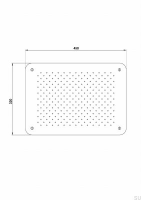 Rechteckiger Regenduschkopf 450 x 320 ZSOF093 Schwarzchrom