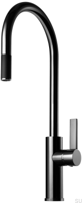 Küchenarmatur mit ausziehbarem Auslauf ARM185 Messing Schwarz Chrom