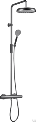 ARM5200-150 Duschset aus Messing, schwarz und gebürstetem Chrom 
