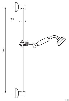 Duschset ZSAL070 Messing poliert, unlackiert