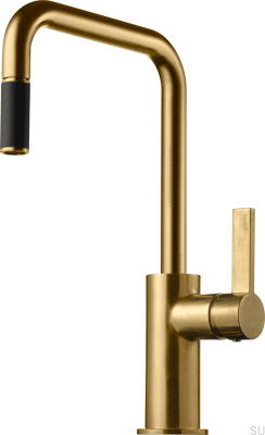 Küchenarmatur mit ausziehbarem Auslauf ARM577 Messing Honiggold gebürstet