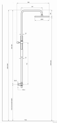 TVM7200-150 Duschset, Messing poliert, unlackiert