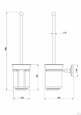 TA220 Klassische Toilettenbürste, verchromtes Messing