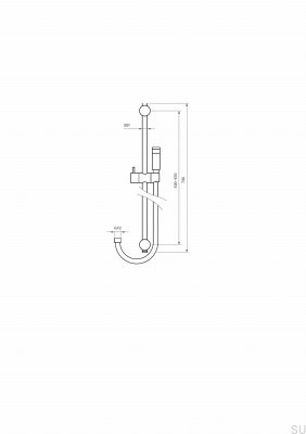 Poker-Duschstange mit verstellbarem Wandhalter ZSAL176 Messing verchromt