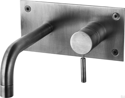 Waschtischarmatur 170 BOX006 Messing Schwarz Gebürstetes Chrom