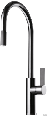 Küchenarmatur mit ausziehbarem Auslauf ARM185 Messing Chrom/Schwarz