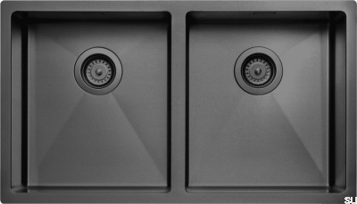 Küchenspüle 4040 Stahl Mattschwarz PVD