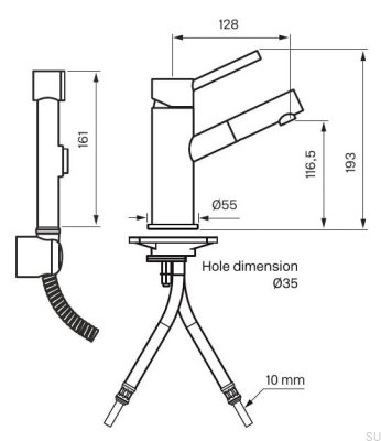 BI069 Waschtisch-Bidet-Armatur, verchromtes Messing