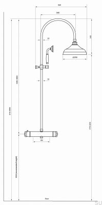 Duschset XCOL7269-150, poliertes Messing, unlackiert