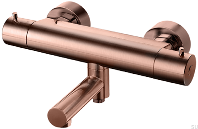 Thermostatischer Bad- und Duschhahn EVM022-150, gebürstetes Kupfer, unlackiert
