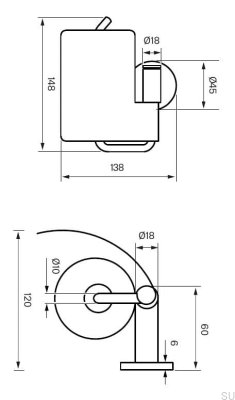 Toilettenpapierhalter TA236 Messing gebürstetes Nickel