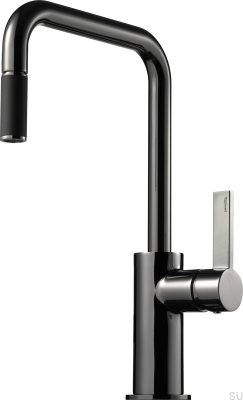 Küchenarmatur mit ausziehbarem Auslauf ARM577 Messing Schwarz Chrom
