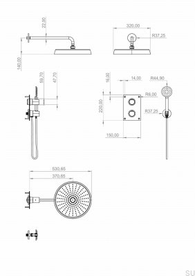 Duschset ARM7268 ED2 Messing verchromt