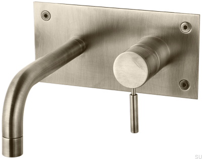 Waschtischarmatur 170 BOX006 Messing gebürstetes Nickel