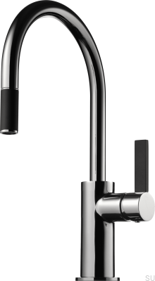 Küchenarmatur mit ausziehbarem Auslauf ARM375 Chrom/Schwarz