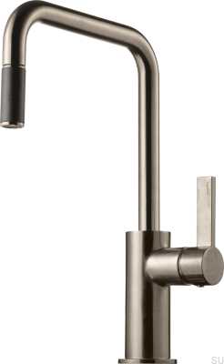 Küchenarmatur mit ausziehbarem Auslauf ARM577 Messing gebürstetes Nickel