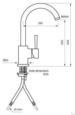 EVO180 Küchenarmatur, gebürstetes Nickelmessing
