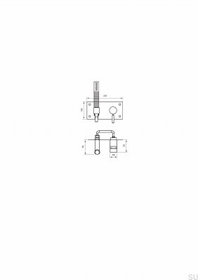 Duscharmatur mit Handbrause und Schlauch BOX011-364 Mattschwarzes Messing