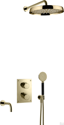 ARM7368 ED2 Duschset aus Messing in Honiggold