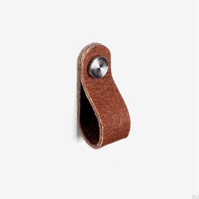 Brauner Pina-Möbelknopf mit silbernem Pinatex