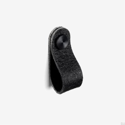 Schwarzer Pina-Möbelknopf mit schwarzem Pinatex