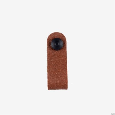 Brauner Pina-Möbelknopf mit schwarzem Pinatex