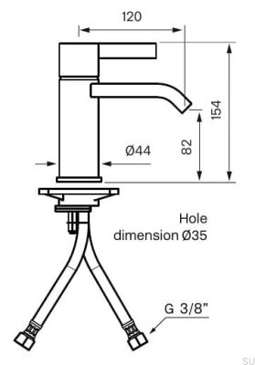 ARM071M Waschtischarmatur, verchromtes Messing