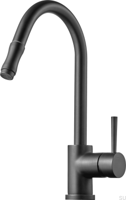 Küchenarmatur mit ausziehbarem Auslauf EVO185, Graphitmessing