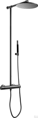 TVM300 Duschset aus Messing, schwarz und gebürstetem Chrom