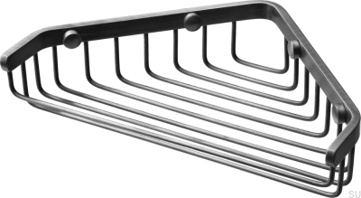 Eckseifenschale TA156 Messing, schwarz gebürstetes Chrom