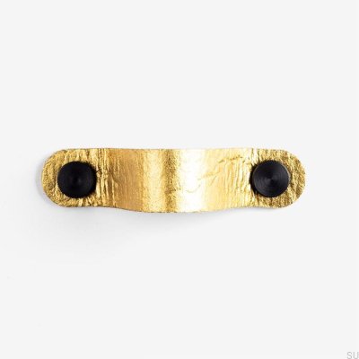 Pina Gold Möbelgriff mit schwarzem Pinatex