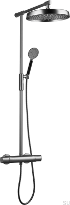 ARM300-150 Duschset aus Messing, schwarz und gebürstetem Chrom