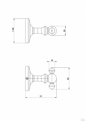 TA242 Klassischer Wandhalter, poliertes Messing, unlackiert