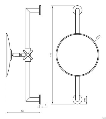 Badezimmerspiegel TA816 Messing gebürstetes Nickel