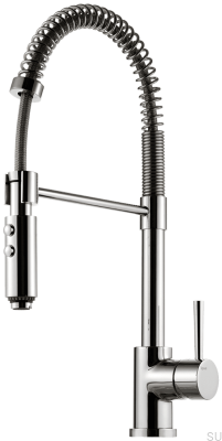 Küchenarmatur mit ausziehbarem Auslauf EVO176, Messing verchromt