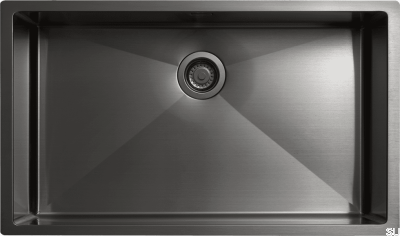 Diskho 8040 Küchenspüle aus Stahl mit schwarzem Chrom und PVD-Beschichtung