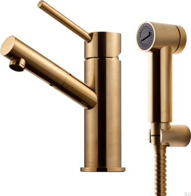 BI069 Waschtisch-Bidet-Armatur, Messing poliert, unlackiert