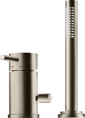 Badewannenarmatur mit Duschkopf BI048 Messing gebürstetes Nickel