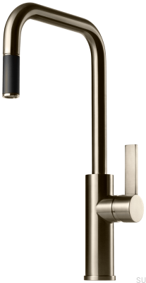Küchenarmatur mit ausziehbarem Auslauf ARM985 Messing gebürstetes Nickel