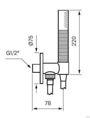 BOX300/300 Duschset, gebürstetes Kupfer, unlackiert