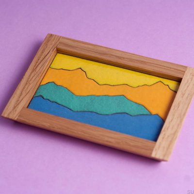 Scene Sunrise emailliertes Schmucktablett aus Holz 