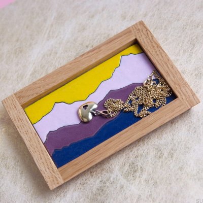 Scene Sunset Emailliertes Schmucktablett aus Holz 