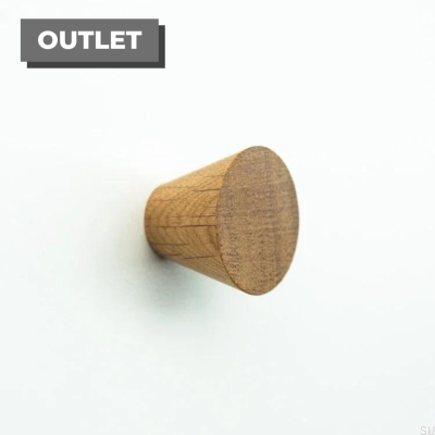 Möbelknopf Simple Cone Wooden Oak Farblos Halbmatt