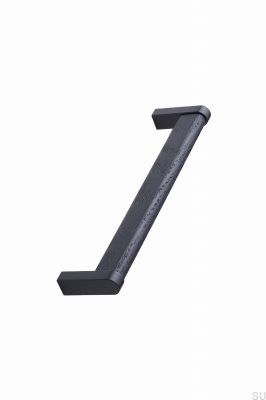 Crossing 160 länglicher Möbelgriff Metall Schwarz Matt mit schwarzem Eichenholz